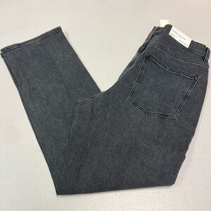 Warp + Weft Women’s Black Denim Straight High Rise Jeans w/slit Size 12/31